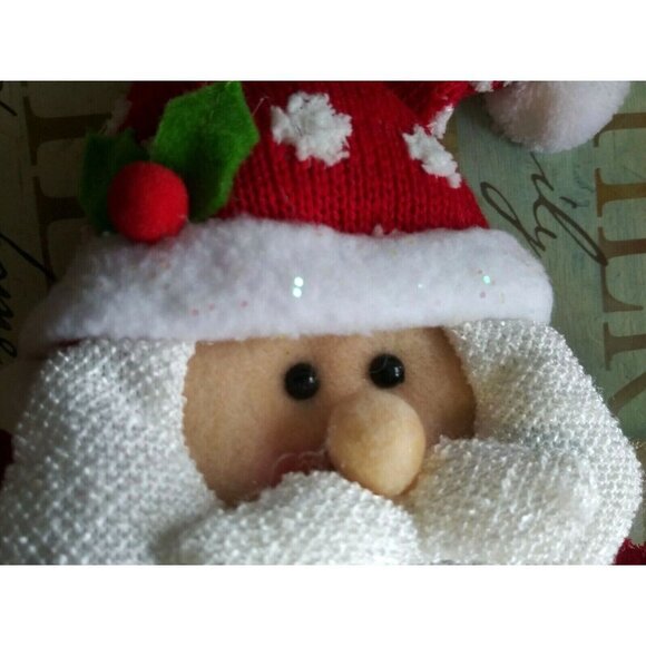 Vintage Santa Claus Plush toy Holiday Christmas Decoration textured 9" EUC - Picture 5 of 6